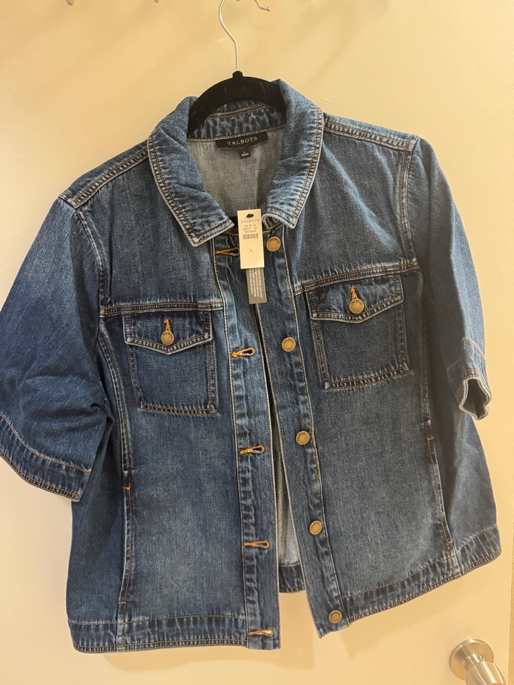 Talbots Blue Short-Sleeve Denim Jacket